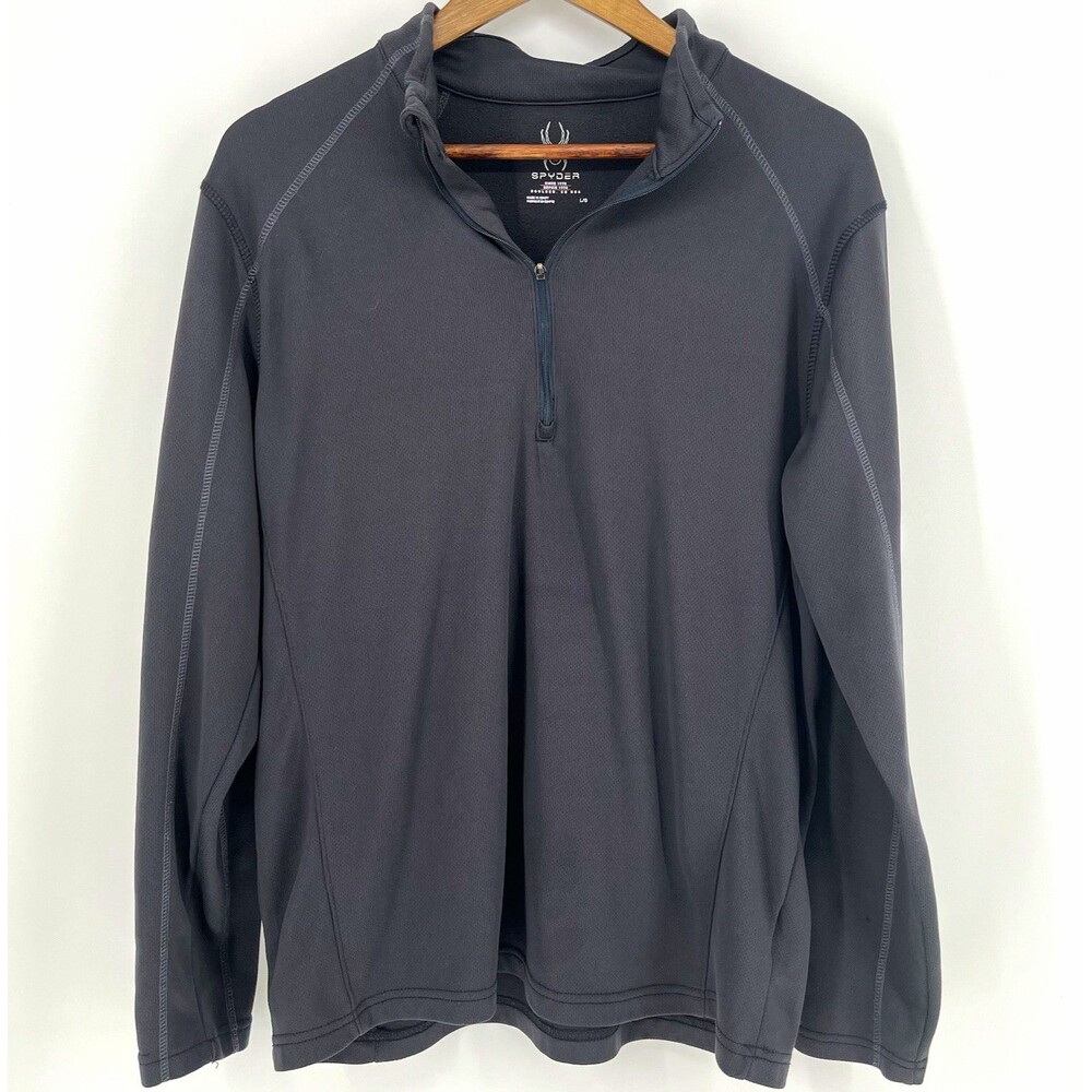 Spyder Men’s Large Dark Gray 1/4 Zip Mock Neck Fleece Pullover